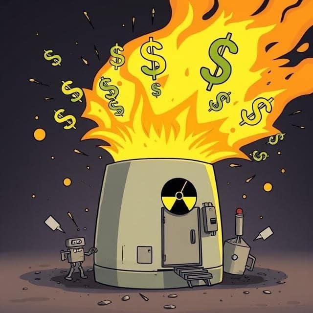 6 Objections Robot near nuclear money furnace